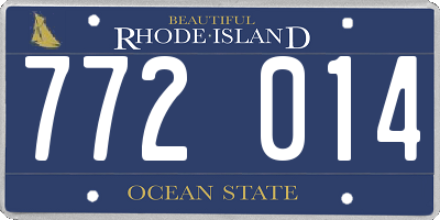 RI license plate 772014