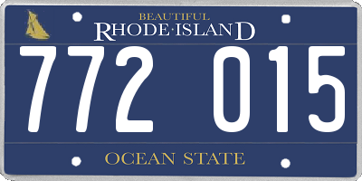 RI license plate 772015