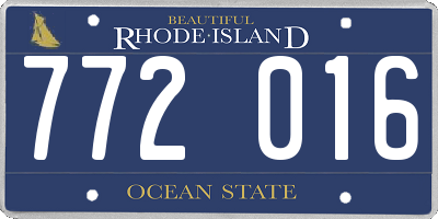 RI license plate 772016