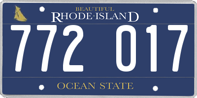 RI license plate 772017