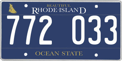 RI license plate 772033