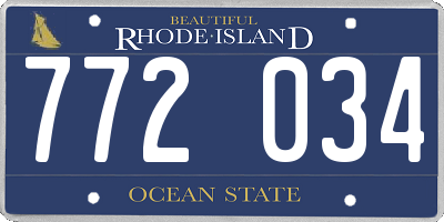RI license plate 772034