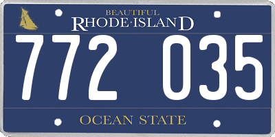 RI license plate 772035