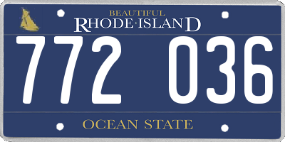 RI license plate 772036
