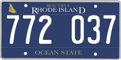 RI license plate 772037