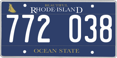 RI license plate 772038