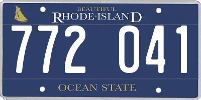 RI license plate 772041