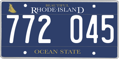 RI license plate 772045