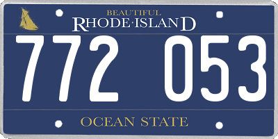 RI license plate 772053