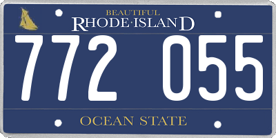 RI license plate 772055