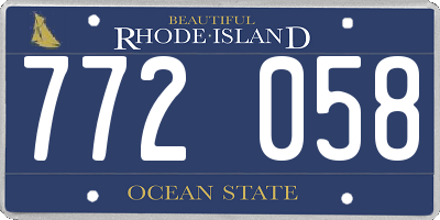 RI license plate 772058