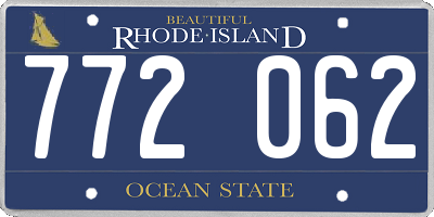RI license plate 772062