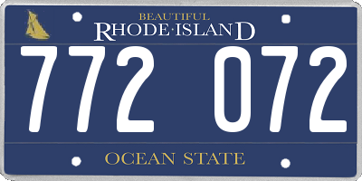 RI license plate 772072