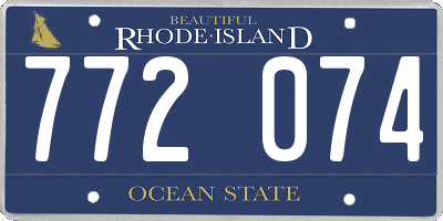 RI license plate 772074