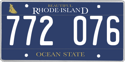 RI license plate 772076
