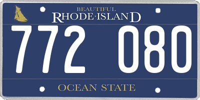 RI license plate 772080