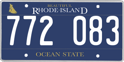 RI license plate 772083