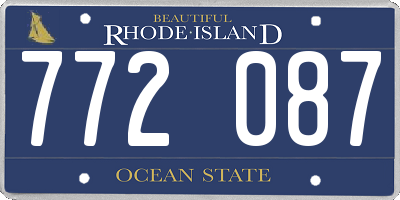 RI license plate 772087