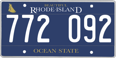 RI license plate 772092