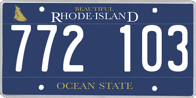 RI license plate 772103