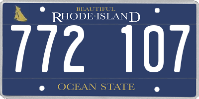 RI license plate 772107