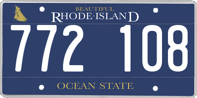 RI license plate 772108