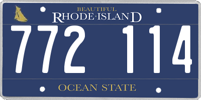 RI license plate 772114