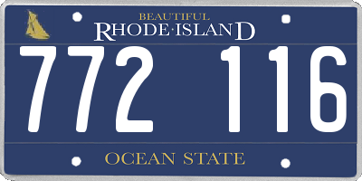 RI license plate 772116