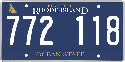 RI license plate 772118