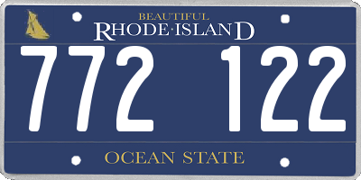 RI license plate 772122