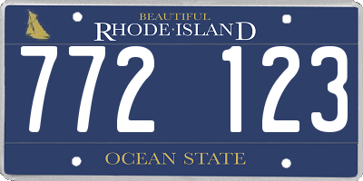 RI license plate 772123