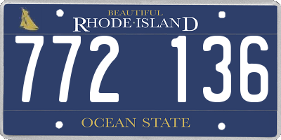 RI license plate 772136