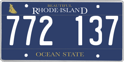 RI license plate 772137