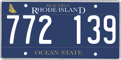 RI license plate 772139