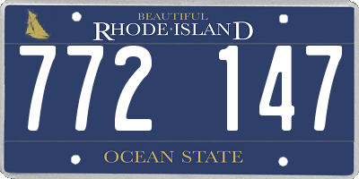 RI license plate 772147
