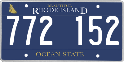 RI license plate 772152