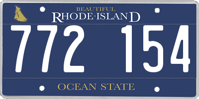 RI license plate 772154