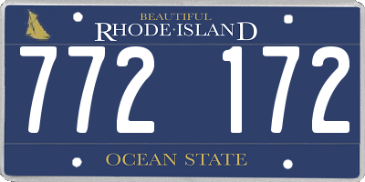 RI license plate 772172