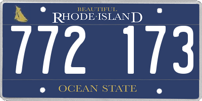 RI license plate 772173