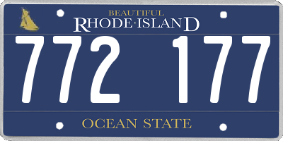 RI license plate 772177