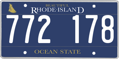 RI license plate 772178