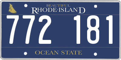 RI license plate 772181