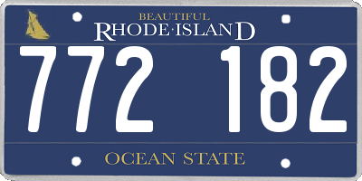 RI license plate 772182