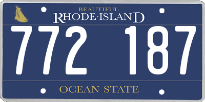 RI license plate 772187