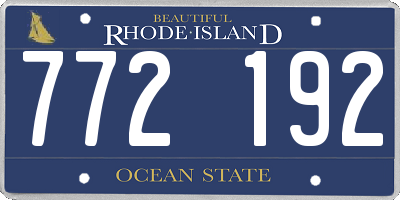 RI license plate 772192