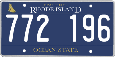 RI license plate 772196