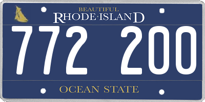 RI license plate 772200