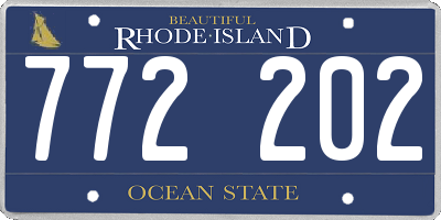 RI license plate 772202