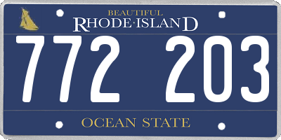 RI license plate 772203