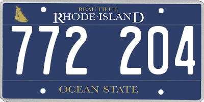 RI license plate 772204